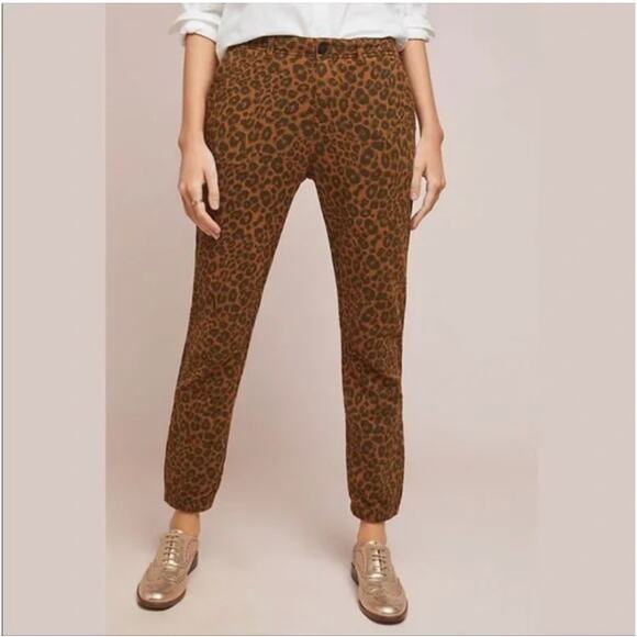 Sanctuary x Anthropologie Leopard Print Zip Ankle Jogger Pants Stretch XS NWT - Picture 4 of 13
